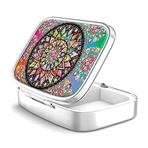 Pillendoosje 2 Compartiment Geneeskunde Pillendoosje, Draagbare Pillendoosje voor Zak of Portemonnee Pillendoosje Decoratieve Metalen Geneeskunde Vitamine Organizer Unieke Gift