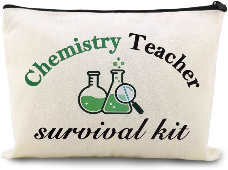 Necessaire Sudaporn para maquiagem e acessórios, estampa de professora de química, zíper, poliéster, 1 unidade