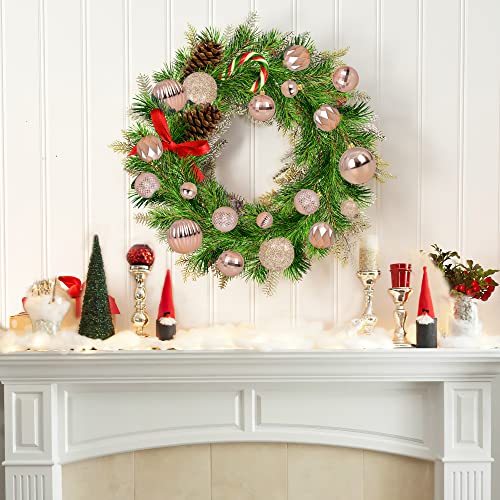 36Pcs Rose Gold Christmas Ball Ornaments For Christmas Tree - 9 Style Tree Ornaments Decorations Shatterproof Xmas Hanging Ball - Christmas Decorations For Home, Office #TOP5