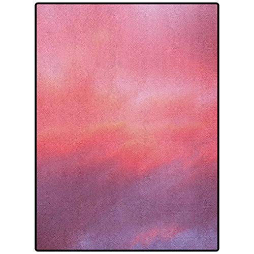 Coral Polyester Rug Kids Play Mats Christmas Thanksgiving Holiday Decor Rug Beautiful Vanilla Sky with Clouds Tenderness Dreamy Unreal Soft Heavenly Pale Pink Coral Lilac 72 x 30
