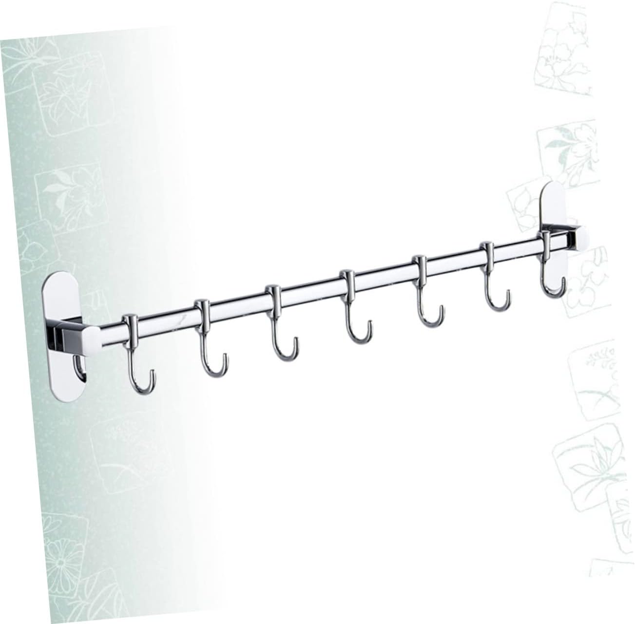 PRETYZOOM Stainless Steel Wall-Mounted Kitchen Storage Rack Hooks Multi-Functional Cutter Organizer No Drill Required Space Saving Hanger for Home and Kitchen