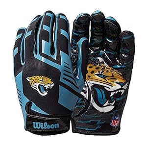 Wilson NFL Stretch Fit Football Gloves – Adult, Jacksonville Jaguars