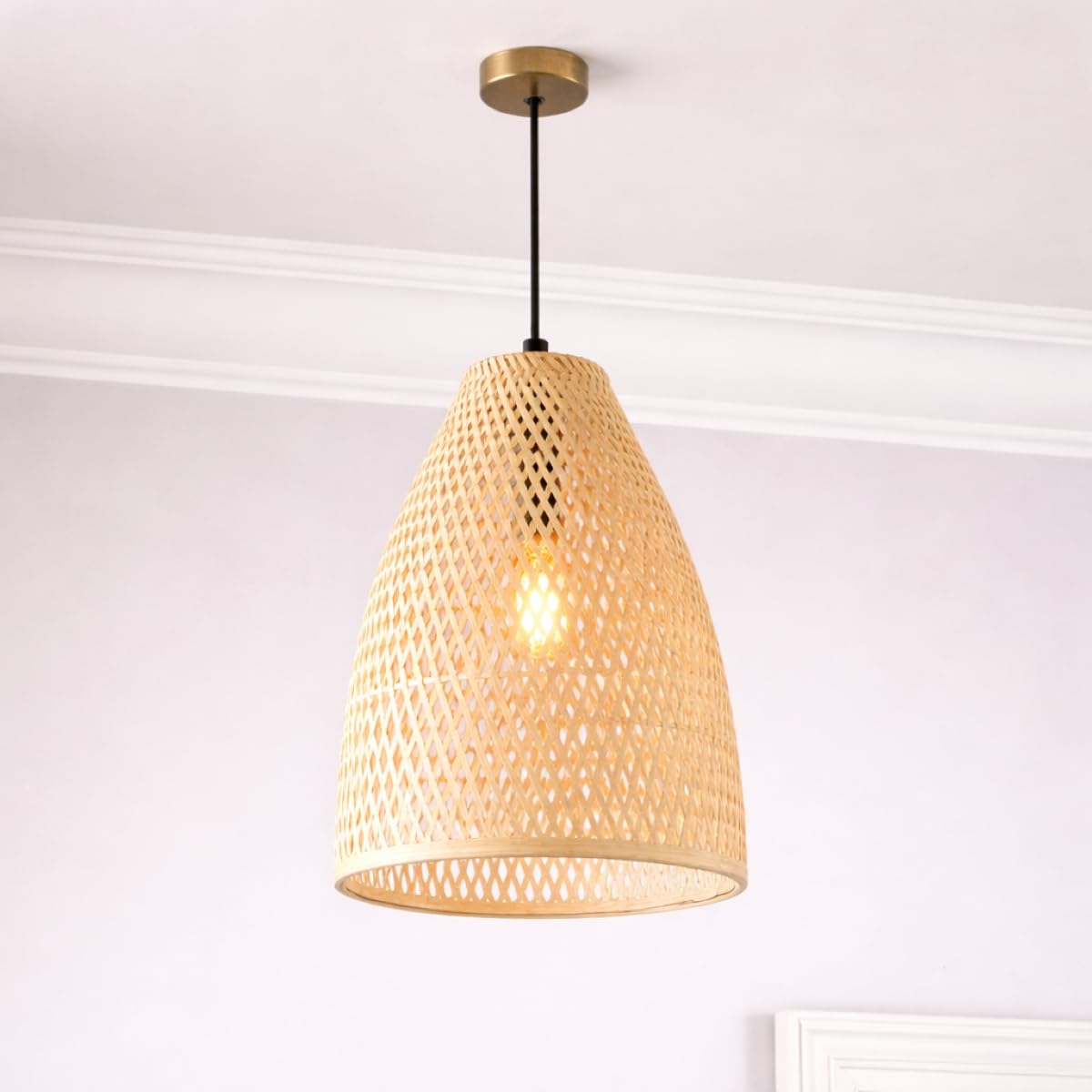 Cgc Lighting Calista Bamboo Indoor Ceiling Lamp Shade Hand Made Bamboo Easy Fit Non Electrical (Calista Bamboo)