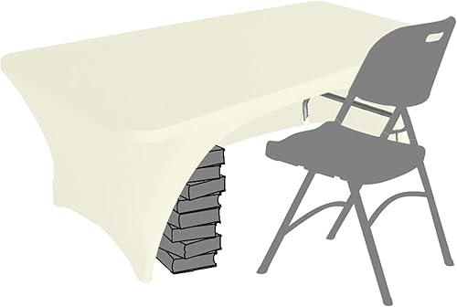 Eurmax - Mantel ajustable de poliéster elástico con parte frontal cubierta y parte posterior descubierta, disponible en más de 30 colores