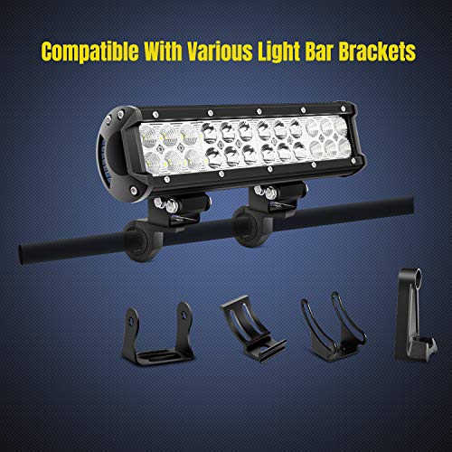 Image of Nilight - 90028D 4PCS LED Light Bar Horizontal Bar Clamp Mounting Kit Fit on 0.75 inch 1 inch 1.25 inch Bull Bars Roof Racks Roll Cages for ATV UTV and Trucks, 2 Years Warranty,Black