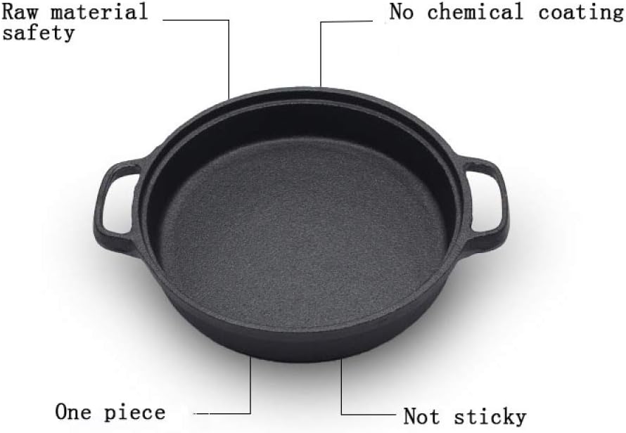 Cast Iron Wok Pan Low-Smoke Pig-Iron Pot Non-Coated Non-Stick Gas Cooker Teppanyaki Universal Frying Pan Infinite Wok,25cm(