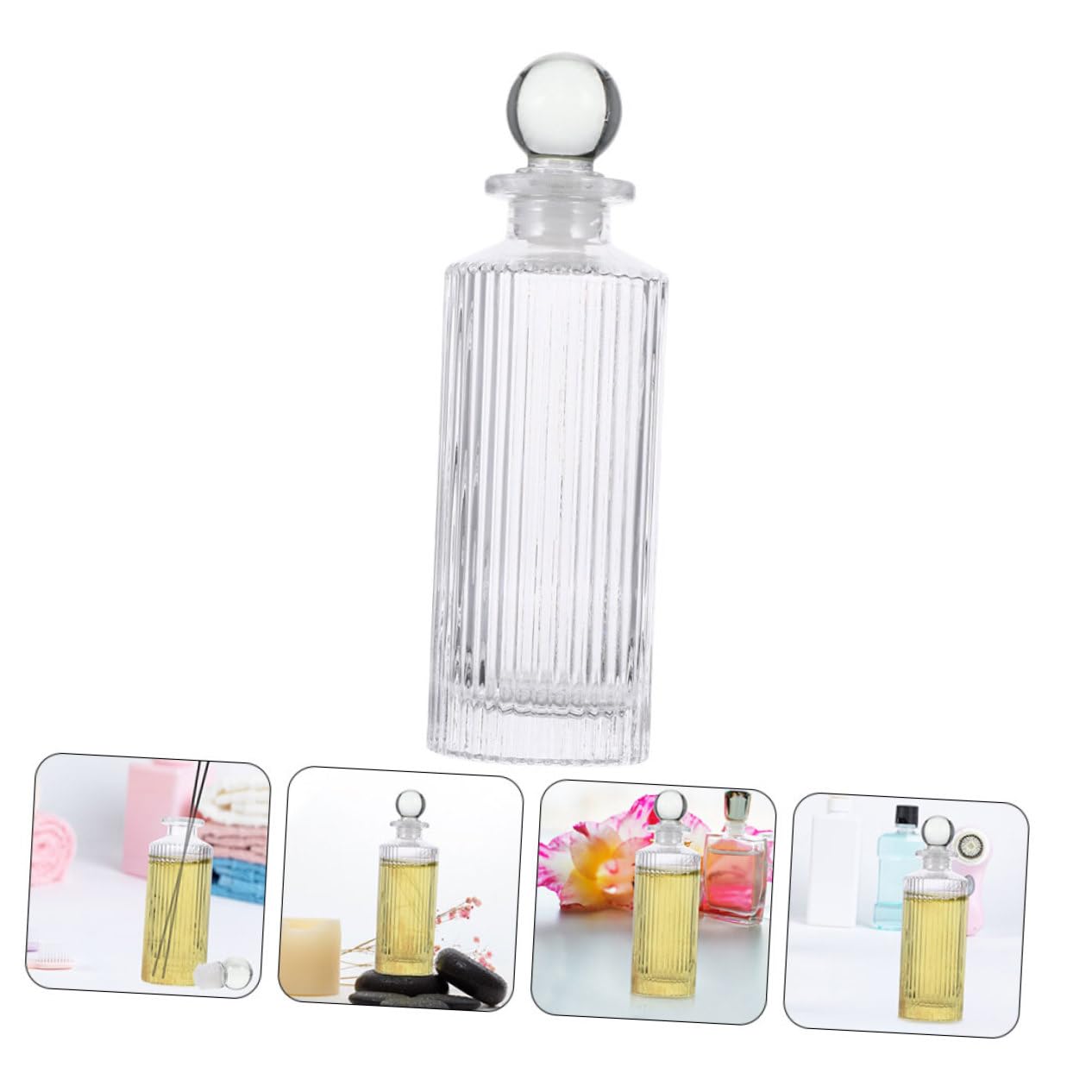 Gatuida Flacons Diffuseurs De Parfum en Verre 150 ML, Flacons Volatils D'aromathérapie Vertical 12 Pièces, Verre Transparent, Diffuseur D'huiles Essentielles pour Maison, Bureau Et Décoration
