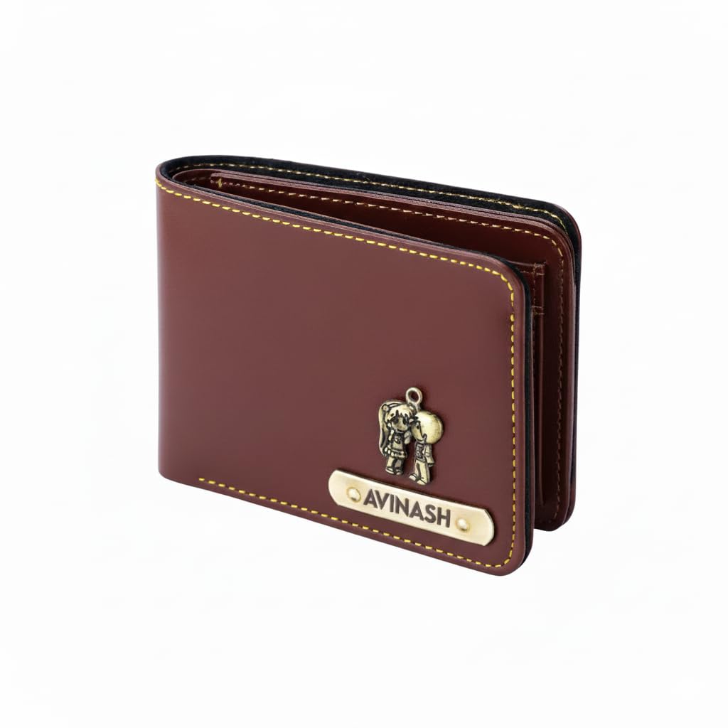 the unique gift studio Customised Men's Artificial Leather Personalized Wallet Gift for Men/Gift for Love/Gift for Husband - Brown Wallet 01-picture-45