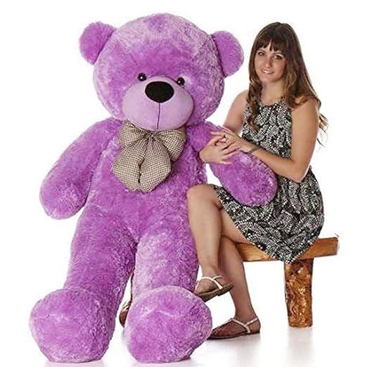 Image of JAI SHREE Soft Plush Teddy Bear for Kids & Girls | Cute Hugable Stuffed Toy with Bow for Birthday, Anniversary & Valentine's Dayt (Purple, 5 Feet)