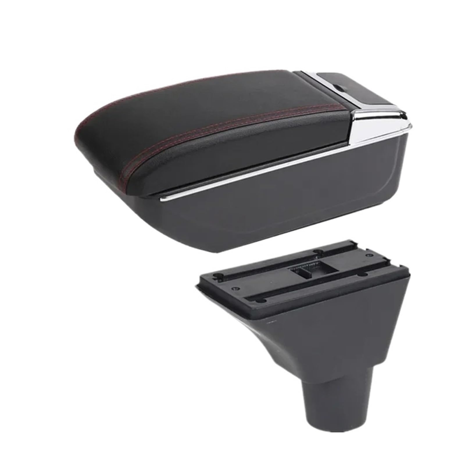Ggwqoops Car Armrests For Citroen C3 For C4 Car Armrest Box Storage Interior Dedicated Retrofit Parts Accessories Armrest Box(B red line NO USB)