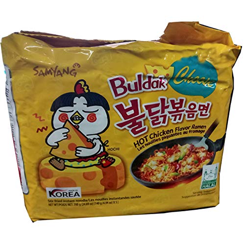 Fusion Select 2016 new Samyang Ramen / Spicy Chicken Roasted Stir Buldak Noodles Cheese Flavor, 4.93 oz (Pack of 10)