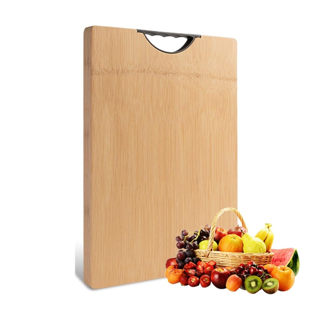 tabla de cortar, Tabla de cortar bambú grande con mango, tabla madera doble cara for cocina, duradera(50x35x1.8cm)