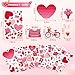 Valentines Day Window Clings, Cute Valentine's Decoration for Home, Classroom, Office, Sticker Decals Decor for Kids, Glass Windows & Doors, 9 Sheets