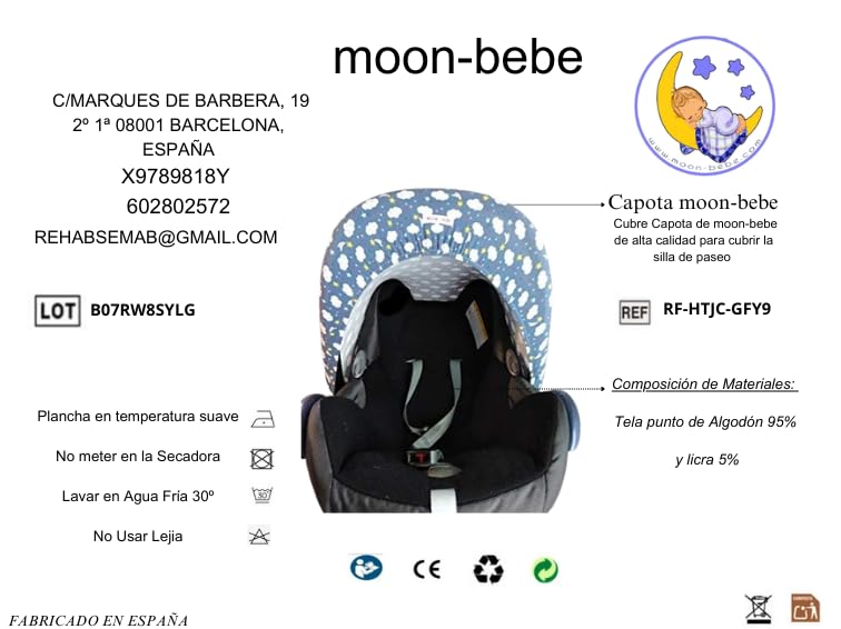 Capote universelle Maxi-Cosi de MOON-BEBE : habillage bleu élégant et confort pour cosy bébé - 2
