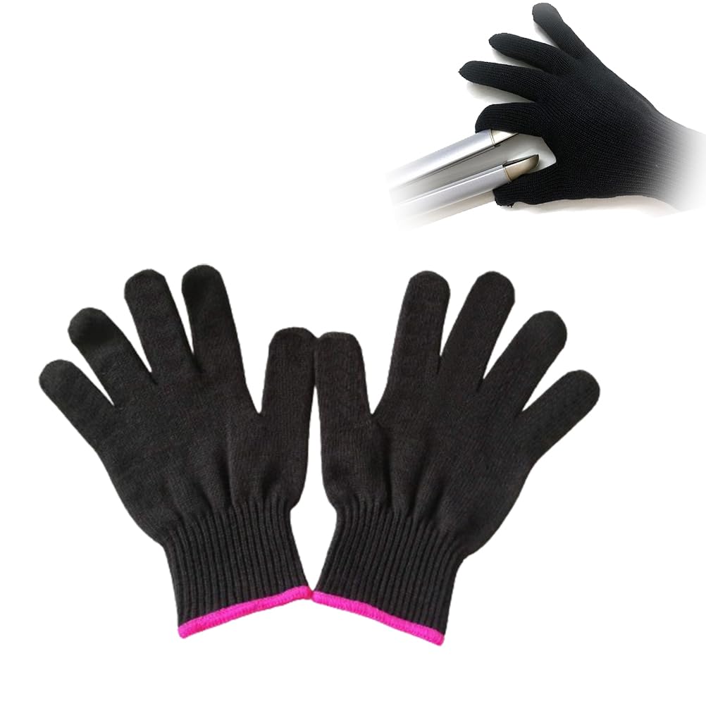 2 gants professionnels résistants à la chaleur pour la coiffure Gants résistants à la chaleur pour les fers à friser, à lisser et à boucler