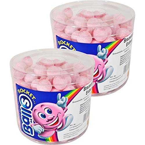 Rocket Balls Brausebälle Erdbeere 200 Stk. in der Dose Hartkaramelle Cover