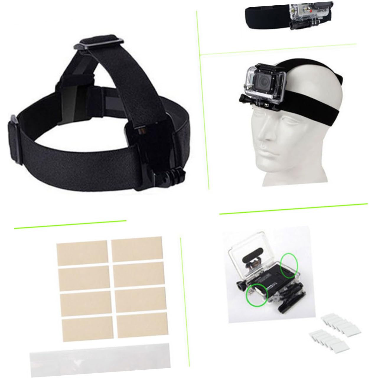 Uonlytech Accessoires pour Caméra Action Kit Complet avec Trépied Stick Flottant Et Support Ventouse Compatible Et Action