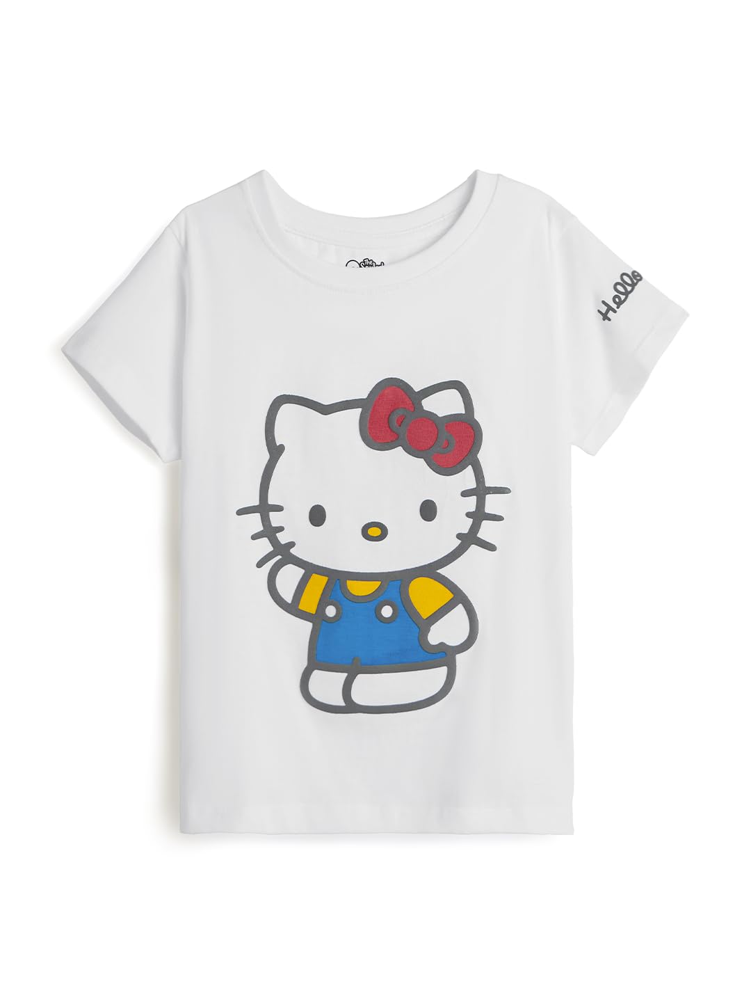 The Souled Store Camiseta oficial de Hello Kitty: Kitty White para niñas, manga corta, cuello redondo, estampado de ajuste regular, de algodón