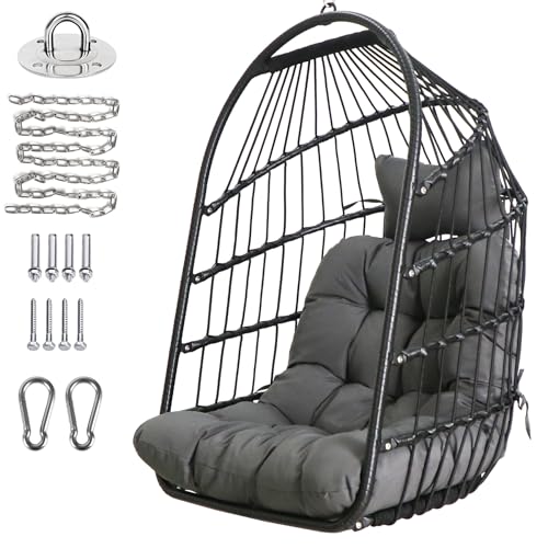 Chihee Egg Chair Foldable Wicker Rattan Hanging Swing...