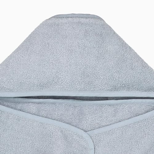 Image of MORI Kids Hooded Bath Towel in Blue - Boys and Girls Bathing Cape - Super Soft Micro Cotton - Suitable for 1-3 Years - One Size