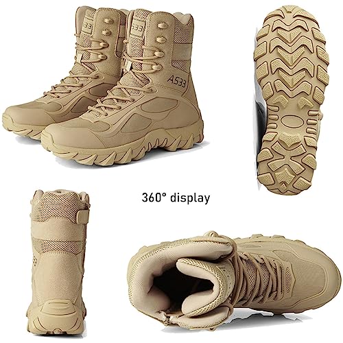 Men's Tactical Boots 8 Inches Lightweight Work Military Boots Side Zipper Jungle boots Combat Desert boots2