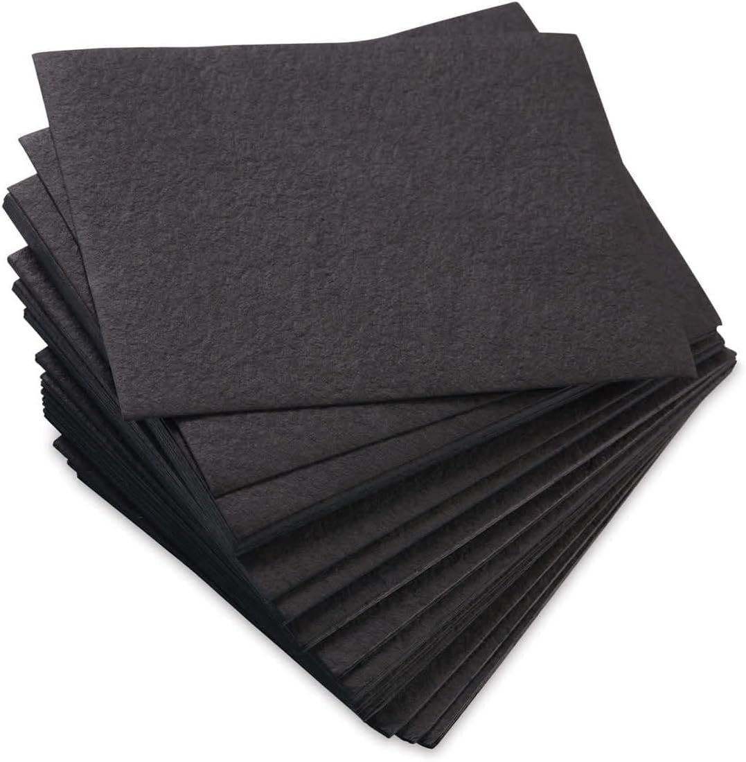 Shizen Black Watercolor Paper - 5" x 7", Cold Press/Rough, 50 Sheet Pkg