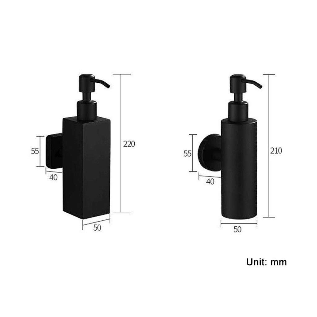 dispenser sapone/Dosatori per sapone liquido Liquido Emulsione Dispenser di sapone del dispersore di cucina del contenitore a parete in acciaio inox 304 Doccia Pompa (nero) Erogatore del Sapone/Dispen