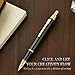 MCNTEIK Black Gel Pen With 24K Gold Finish, Fine lacquer work, Best Men's And Women's Gift Pen Set, Professional, ADMOK Black Refill, Smooth Writing, Executive, Office, Click, Nice Retractable Pens