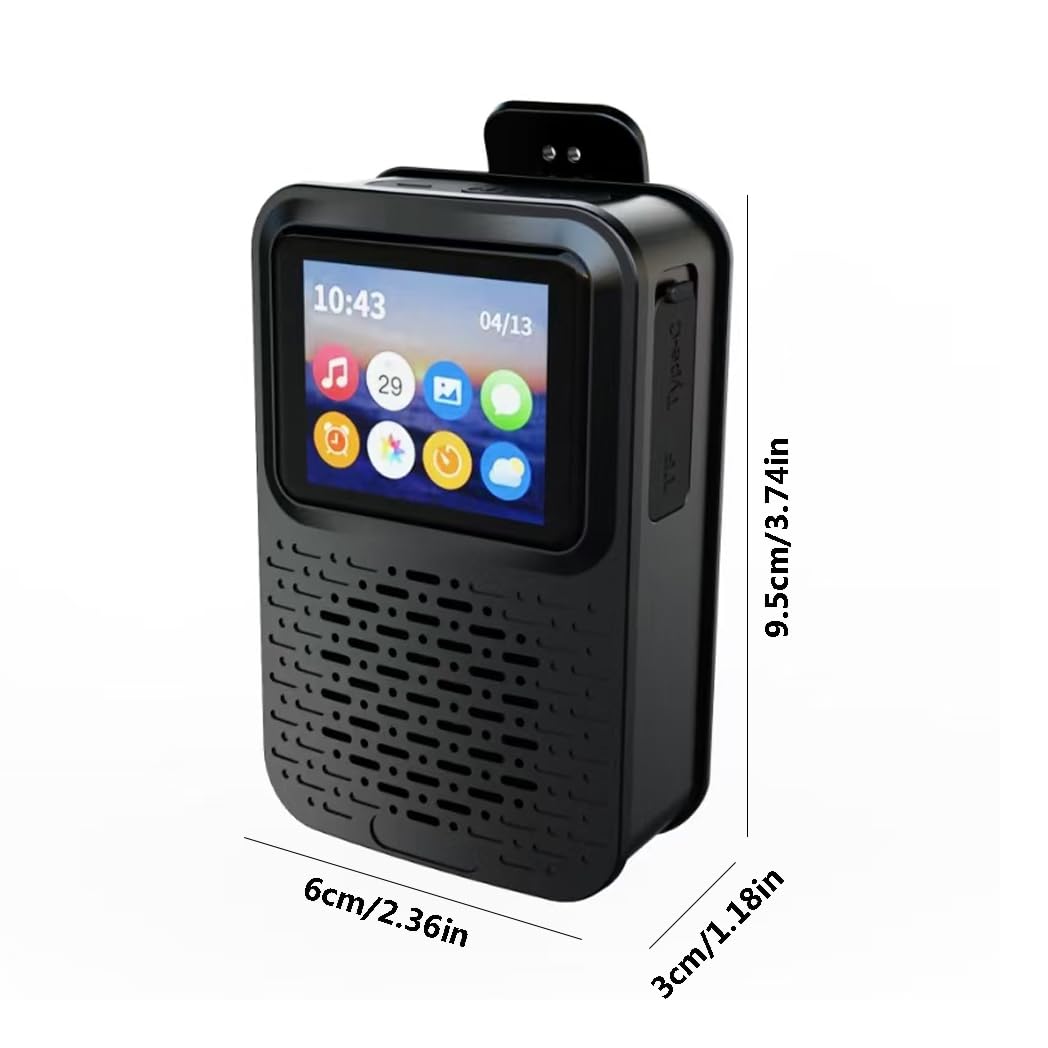 Altavoz Bluetooth portátil con pantalla táctil LED, unidad de sonido de 40 mm, pantalla multifunción, IPX5 impermeable, Bluetooth 5.4, altavoz inteligente portátil
