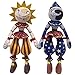Sundrop und Moondrop 25cm FNAF Security Breach Gefüllte Plüsch Puppe, FNAF Clown Cartoon Plüsch Spielzeug Clown Figur für Kinder und Spiele Fans Geschenk (Sonne + Mond)