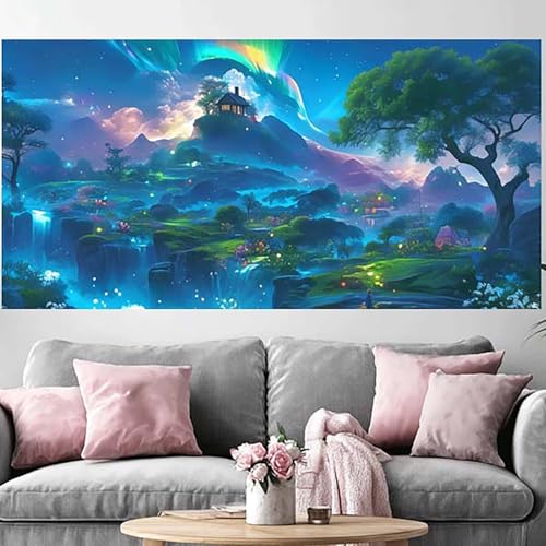 Grand Diamond Painting 70x210cm Paysage Aurore pour Decoration Salon DIY