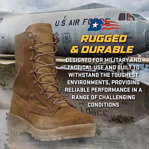 Belleville C300 ST 8" ACU Hot Weather Steel Toe Military Boots for Men - Tactical Army Boots - Safety Rated (EH) - Berry Compliant - Coyote Brown Leather4