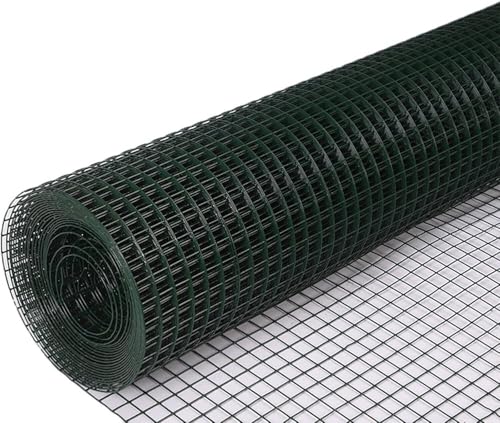 KAnduo Malla metálica para Jardin Valla de Alambre de 3 cm, Reutilizable, con Revestimiento de PVC, Ideal for jardín y huertos.(2.2mm,1X18M)