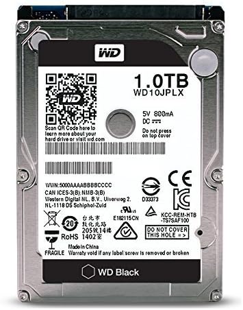 WD Black 1TB Performance Mobile Hard Disk Drive - 7200 RPM SATA 6 Gb/s 32MB Cache 9.5 MM 2.5 Inch - WD10JPLX