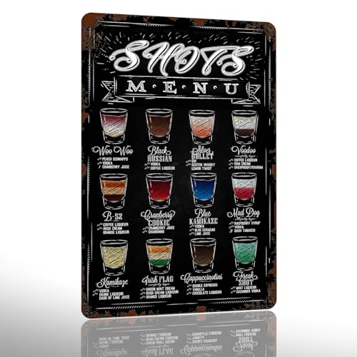 Letreros de bar vintage para el hogar, bar, decoración de pared, accesorios de bar, fotos de bar, menú, letrero de hombre, decoración de cueva, sótano, bar, decoración retro, barras de metal, 8 x 12