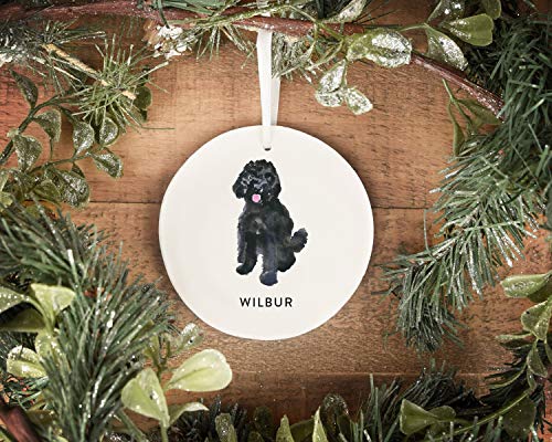 Lplpol Adorno de labradoodle negro, regalo de perro, regalo de garabato, árbol de Navidad, decoración de árbol de Navidad, decoración de fiesta, regalo de recuerdo de 7,62 cm Cover