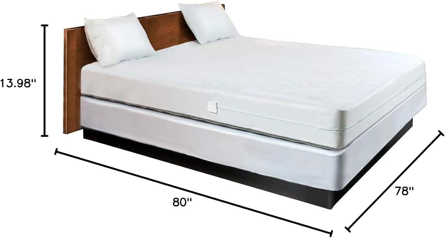 Waterproof Mattress & Box Spring Encasement with Zipper – Breathable, Noiseless Protective Cover (King)