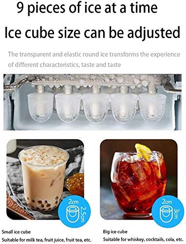 Fabricadora de hielo portátil eléctrica 10Kg/24H acero inoxidable miniatura 3