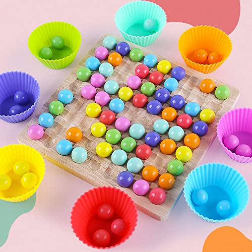 KRUZZEL – Jeu De Mosaïque Montessori En Bois – 22403 Perles à Clipser Arc-en-Ciel, 22x22 Cm – Pour Enfants 3 Ans Et Plus - 7