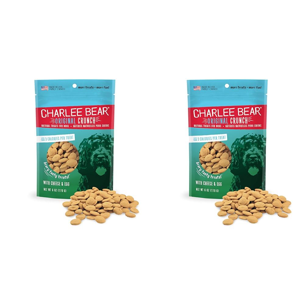Charlee BearOriginal Dog Treats, Cheese and Egg, 6 oz (Pack of 2)