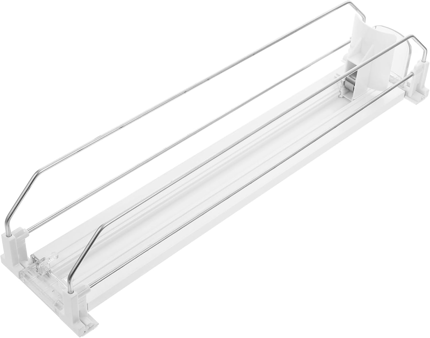 White Soda Can Dispenser with Sliding Rail for Refrigerator Storage