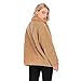 Womens Faux Shearling Jacket, Casual Lapel Fleece Fuzzy Jacket Shaggy Oversized Jacket Fashion Cardigan Coat (Camel,3XL)