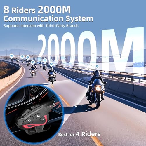 Image of Moman Motorcycle Helmet Headset, Helmet Intercom up to 1500M Wireless Communication System Waterproof with Noise Cancellation for Dirt Bike Single Pack, Motorcycle-Helmet-Wireless-Intercom-Headset