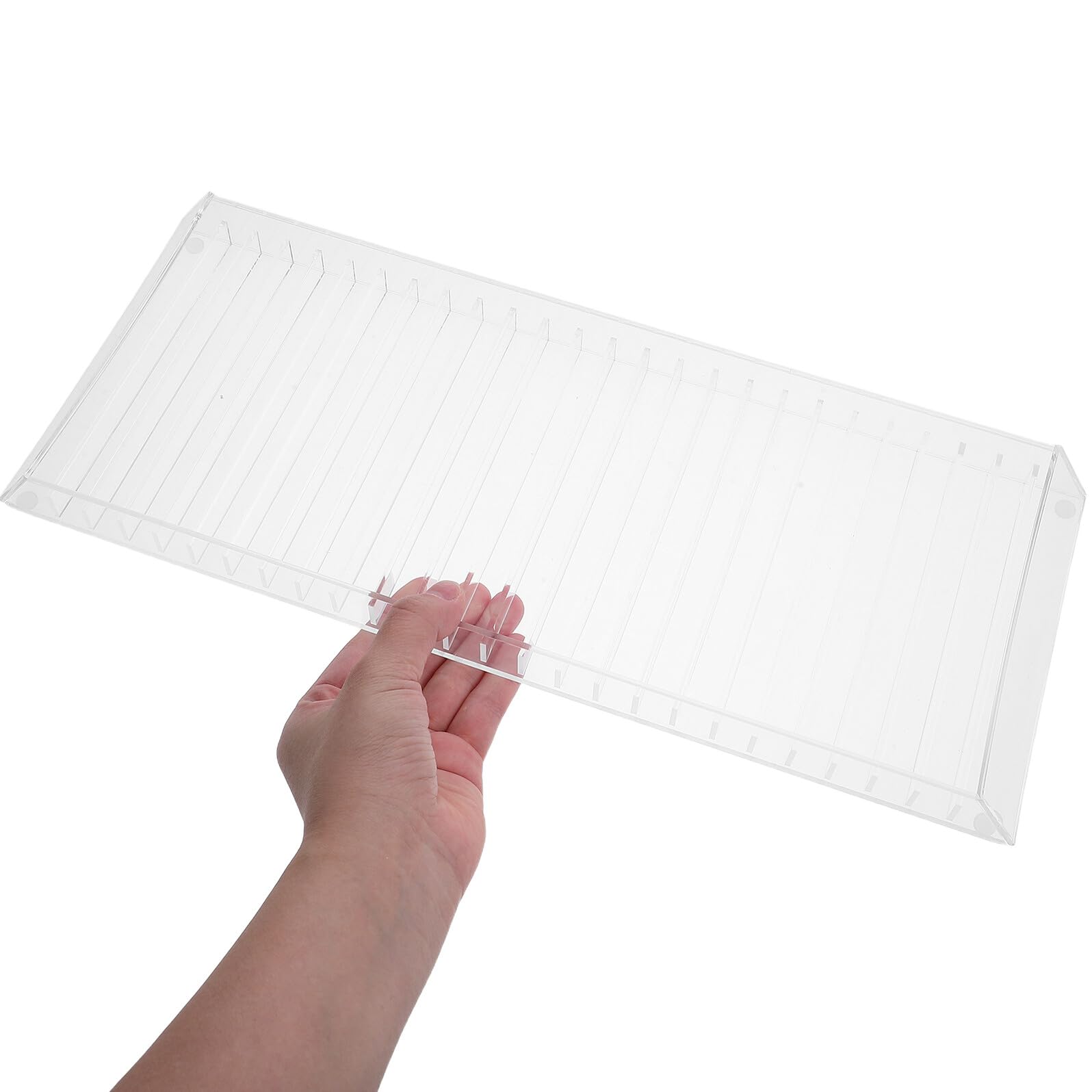 Porta Dischi in Acrilico Trasparente 24 Custodie Espositore per CD e Dvd da Tavolo Organizer per Supporti Multimediali e Custodie Protezione Anti Polvere e Graffi per Sala
