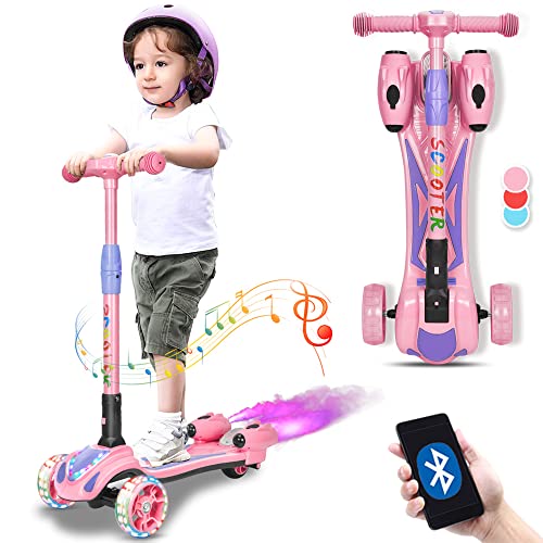 Monopattino Elettrico A 3 Ruote Per Bambini Con Ruote LED Lampeggianti – Altezza Regolabile, Autonomia 7.5 Miglia, Velocità Max 5 Mph, Per 2-8 Anni