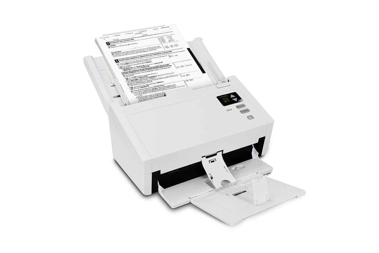 Xerox D50 duplex document scanner for PC and Mac, 120-page ADF, 70 ppm @ 200 dpi, Visioneer & ABBYY software included, 3-year warranty
