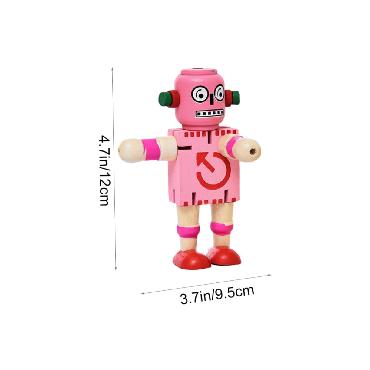 VICASKY Wooden Robot Model Toys Boys and Girls Building Sets Cartoon Adjustable Joint Robots Random Style