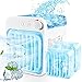 Mobile Klimaanlage, Tragbare Mini Luftkühler mit Doppel-Eisgitter, Verdunstungskühler mit stufenloser Drehzahlregelung, 590 ml großem Wassertank Lüfter Luftbefeuchter geeignet für Büro Home Camping