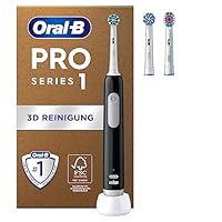 Oral-B Pro Series 1 Plus Edition Elektrische Zahnbürste — Electric Toothbrush, Inkl. 3 Aufsteckbürsten, 3 Putzmodi für Zahnpflege — Designed by Braun, Schwarz