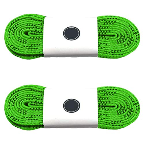 VOSAREA 1 Paar Gewachste Skate-Hockey-Schnürsenkel Flache Schnürsenkel Breite Schnürsenkel Eishockey-Skate-Schnürsenkel Frostschutz-Schuhschnüre für Hockey-Rollschuhe (Grün 96 Zoll) Cover